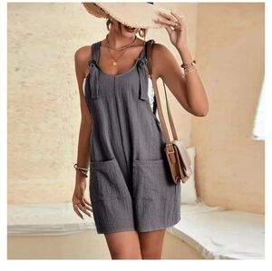 Gray Swim Coverup with Relaxed Fit and Scoop Neckline